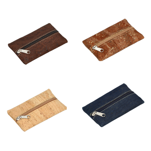Minimalistyczny wegański portfelik korkowy Classic na zamek różne kolory