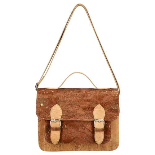 Wegańska luksusowa torebka damska na ramię Sobreiro brązowa skóra korkowa