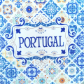 Duża portugalska podkładka korkowa z kafelkiem azulejos Portugal kolorowa portugalski prezent do domu