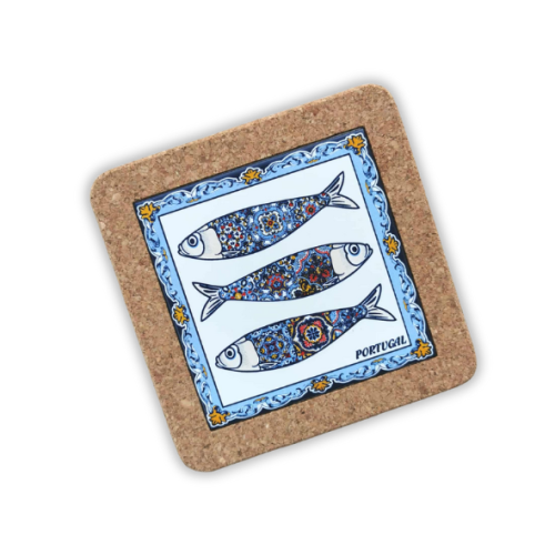 Portugalska podkładka korkowa z kafelkiem Sardinha portugalskie sardynki