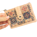 Mały wegański portfel damski Azulejos skóra korkowa z Portugalii