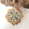 Zestaw 6 podkładek korkowych pod kubek Azulejos żółte z Portugalii