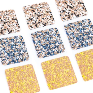 Kwadratowe podkładki pod kubek terrazzo - zestaw 10 szt. 100% recykling