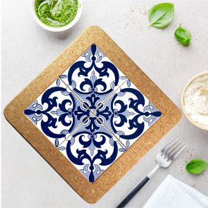 Podkładka korkowa z płytką ceramiczną azulejo