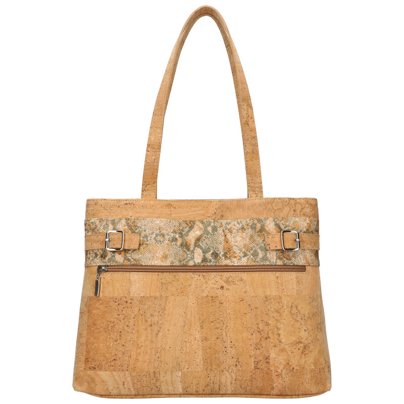 Wegańska torebka korkowa na ramię do pracy wężowa skórka